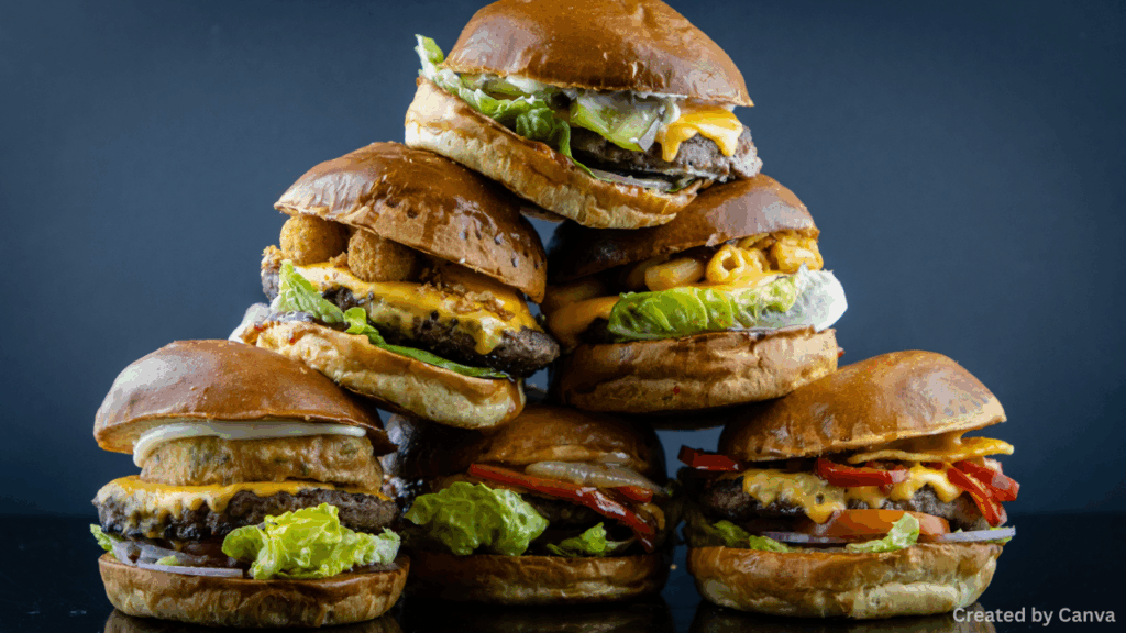 Variety of Burgers Delivered